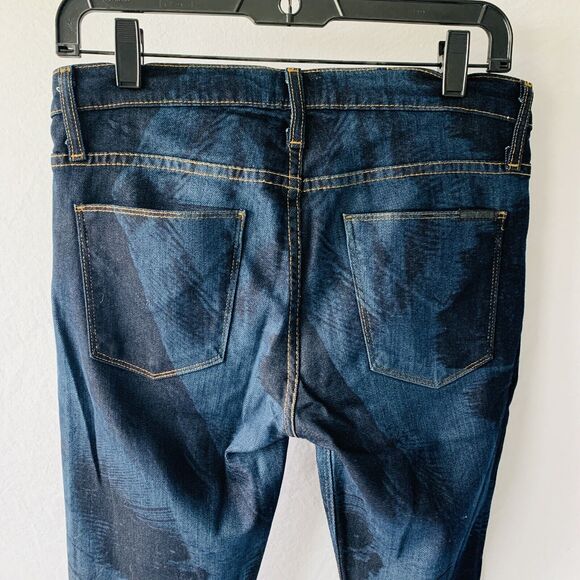 Hudson Nico Super Skinny Mid Rise Jeans Tie Dye Stretch Deno Feather Size 27 - Picture 6 of 9